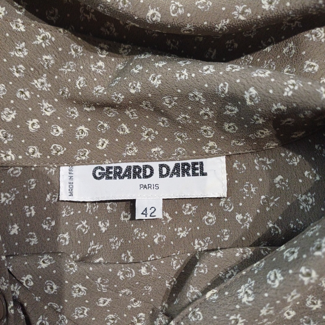 Chemise grise motifs fleurs blanches, Gérard Darel, taille 42