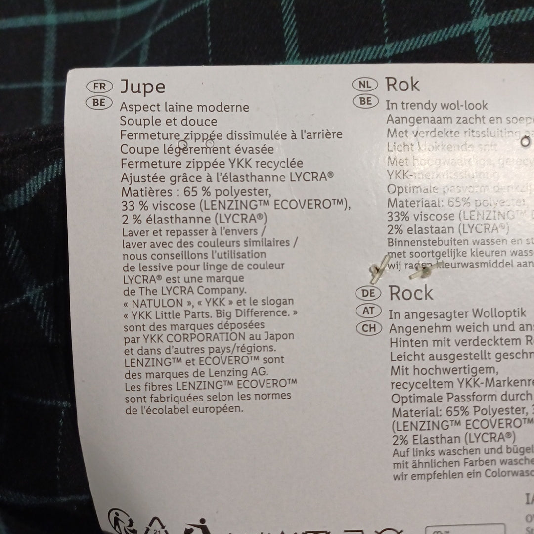 Jupe noire à carreaux, Esmara, taille 48