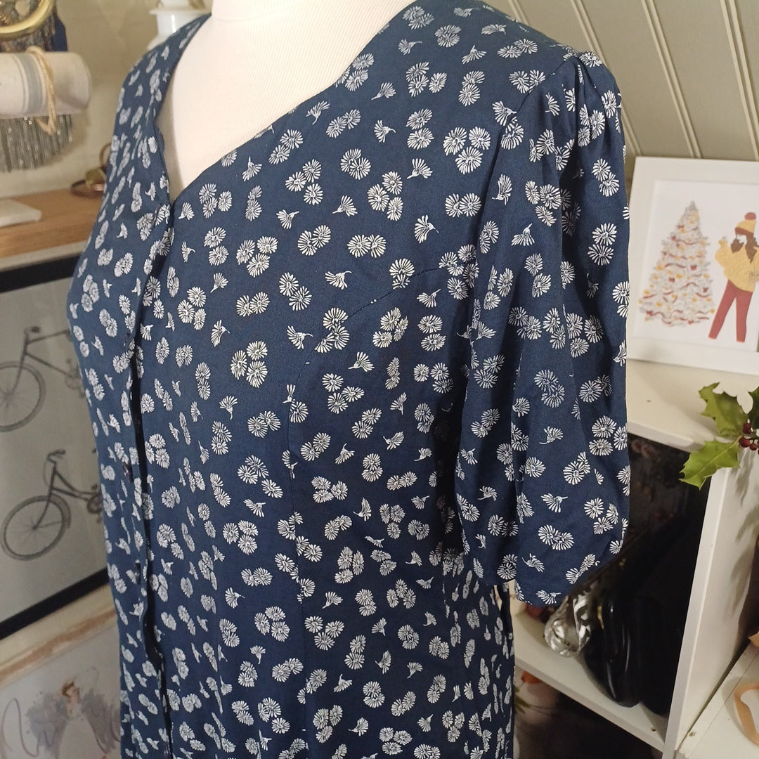 Robe bleue et blanche, Made in France, taille 44