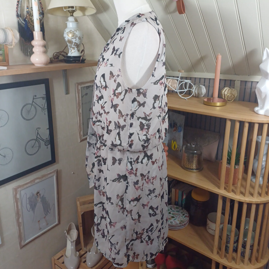 Robe beige à motifs, Mango, taille L