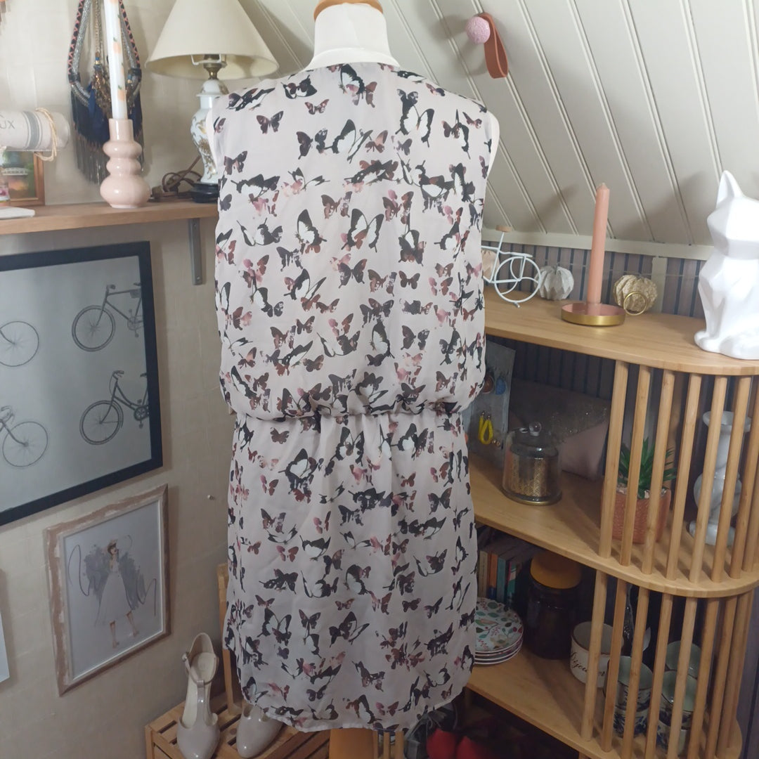 Robe beige à motifs, Mango, taille L