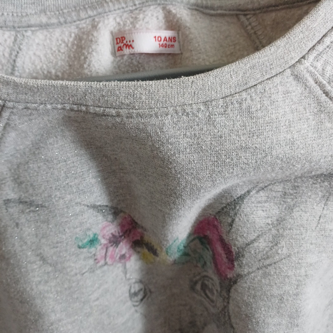 Sweat gris, DP...am, taille 10 ans