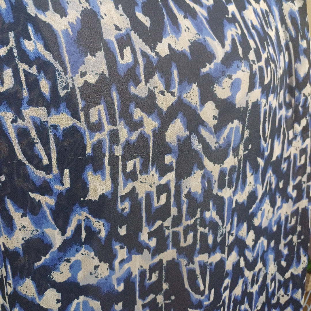 Blouse bleue et blanche, Créaline, taille 48