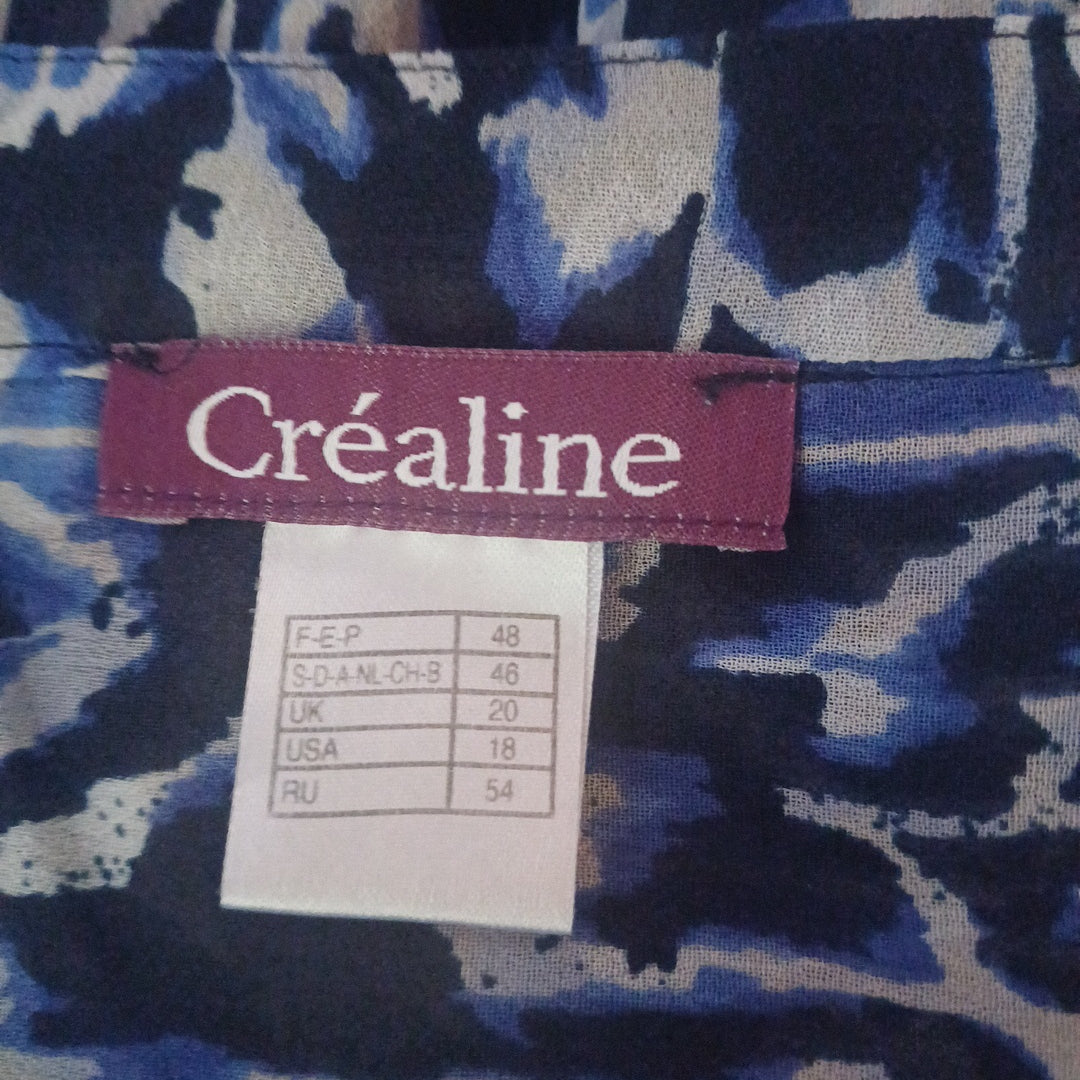 Blouse bleue et blanche, Créaline, taille 48
