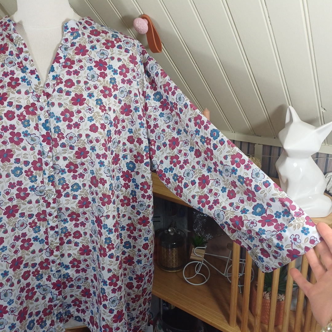 Chemise fleurie, Anne de Lançay, taille 50/52