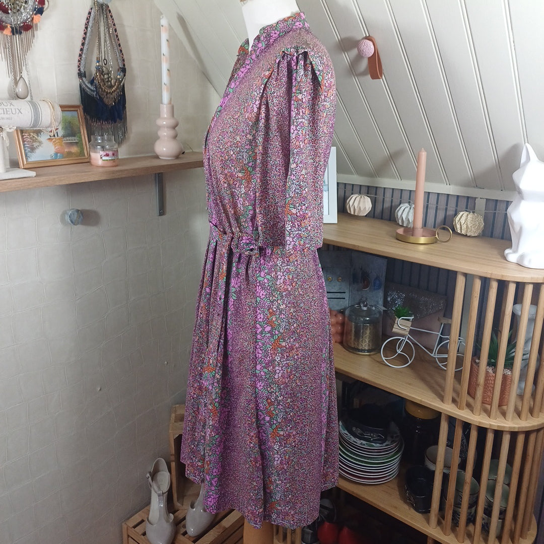 Robe rose fleurie, taille M