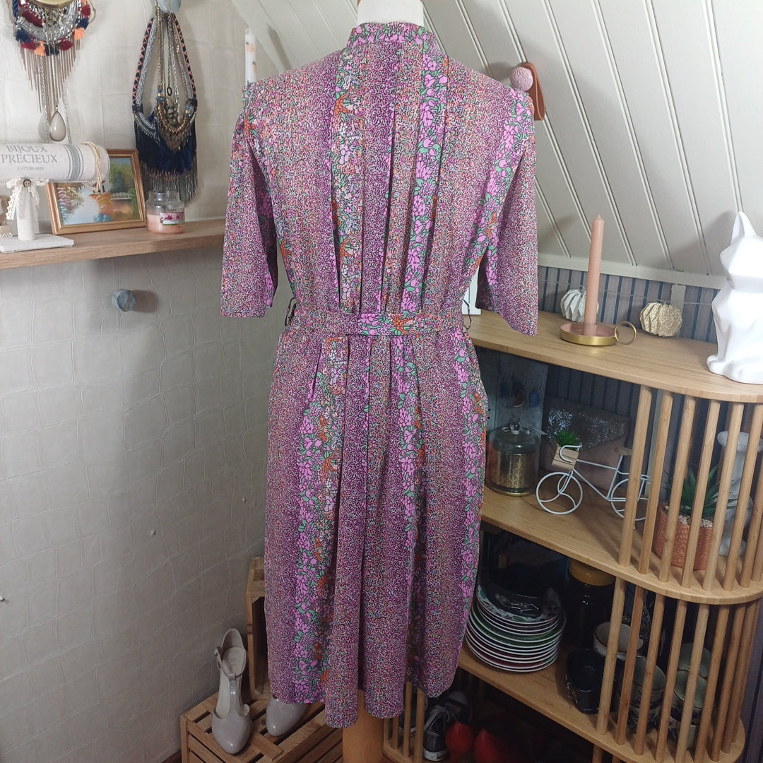 Robe rose fleurie, taille M