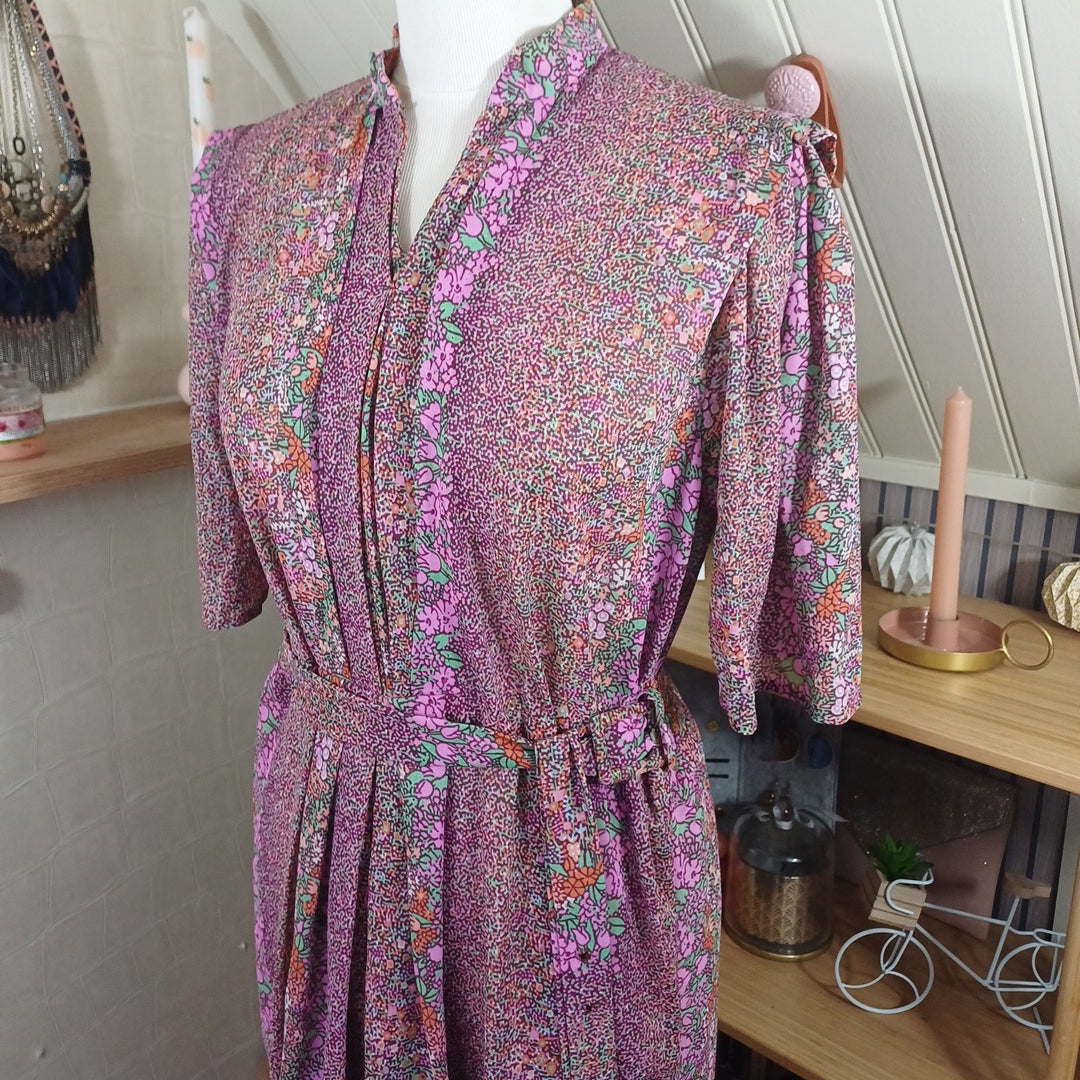 Robe rose fleurie, taille M