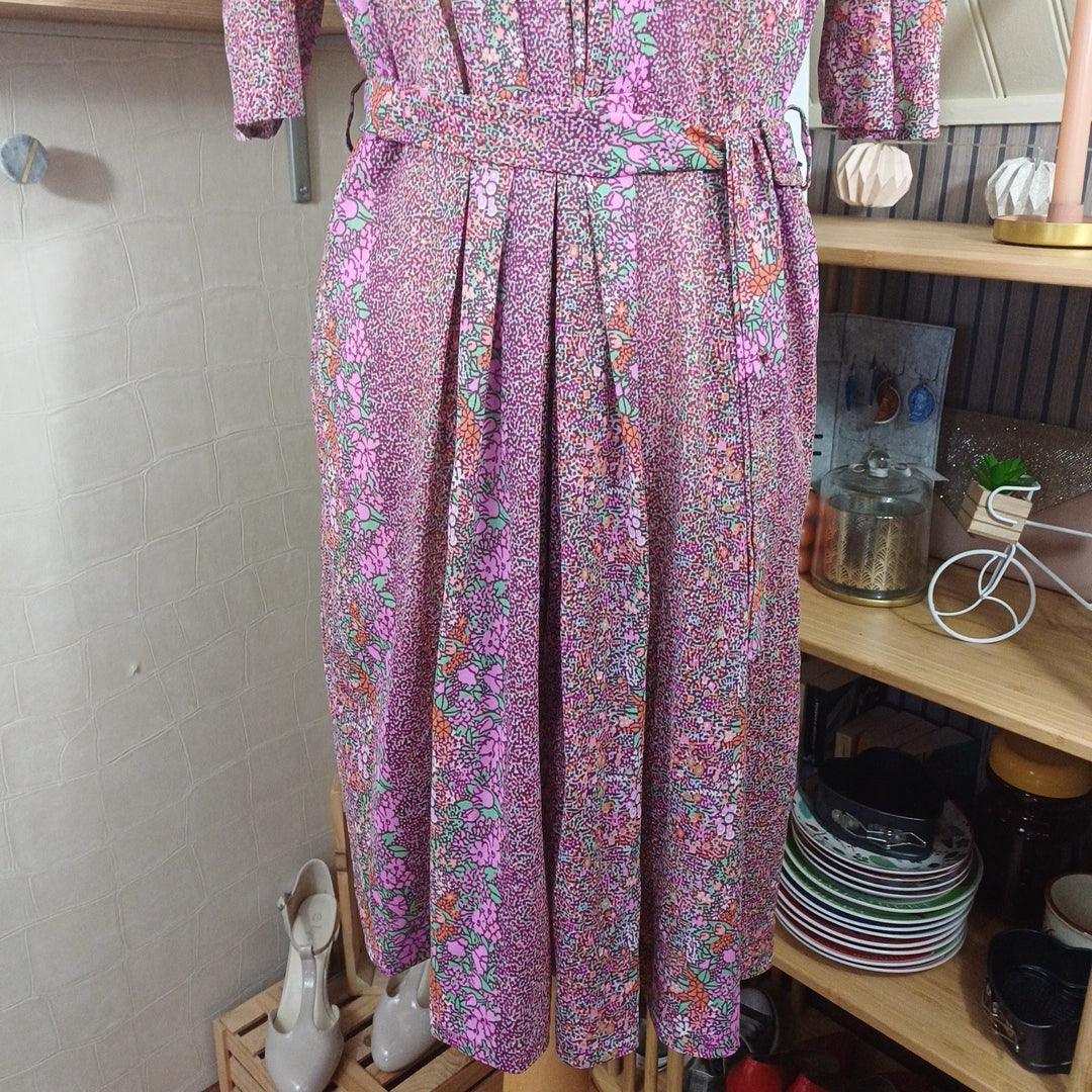 Robe rose fleurie, taille M