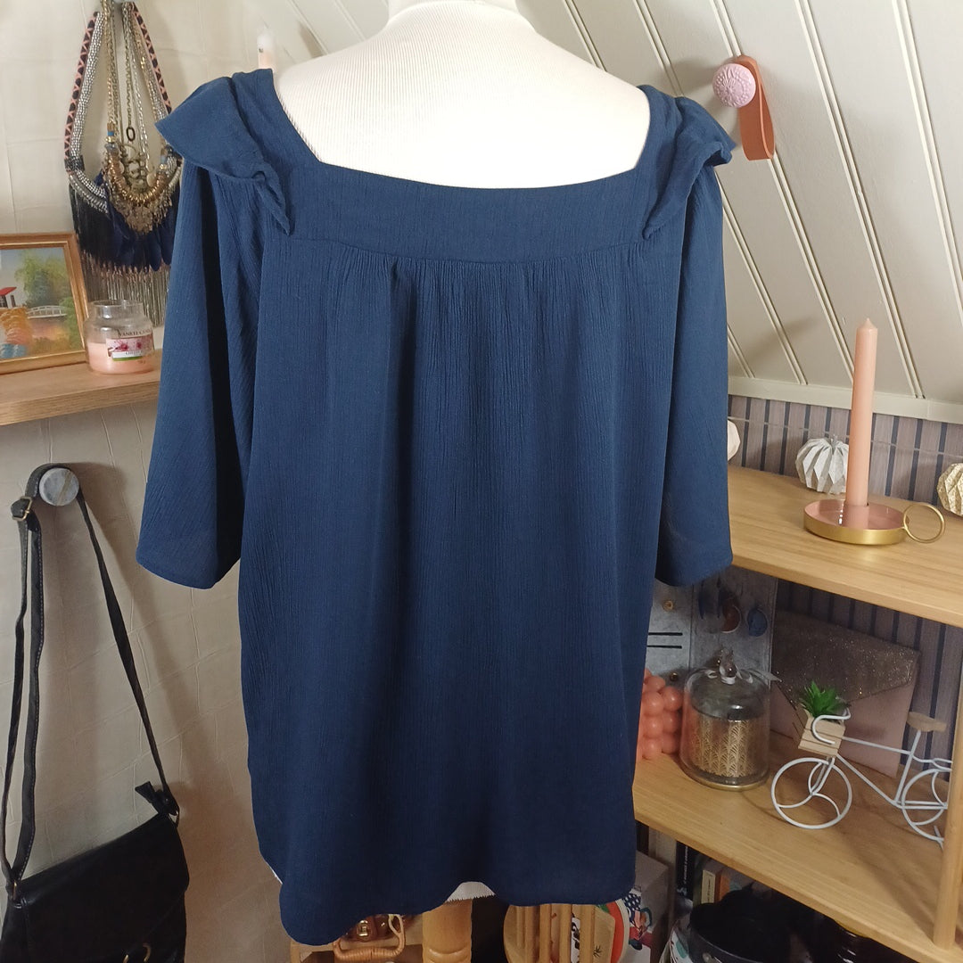 Blouse bleue, Grain de malice, taille XL