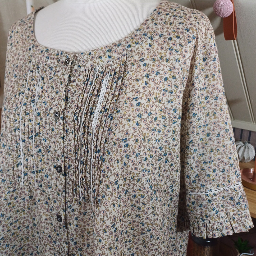Chemisier fleurie, F.D Joseph, taille XL