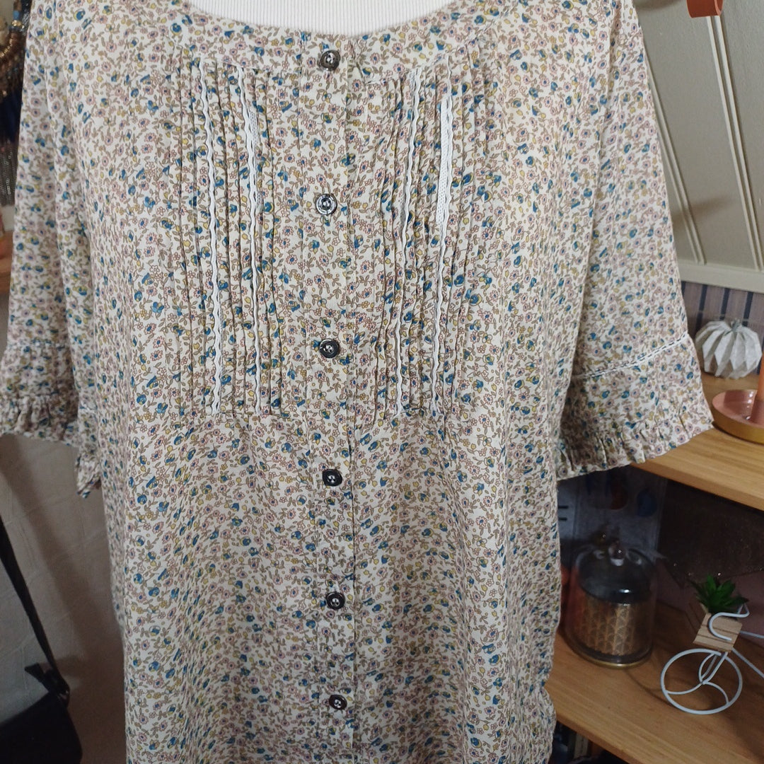 Chemisier fleurie, F.D Joseph, taille XL