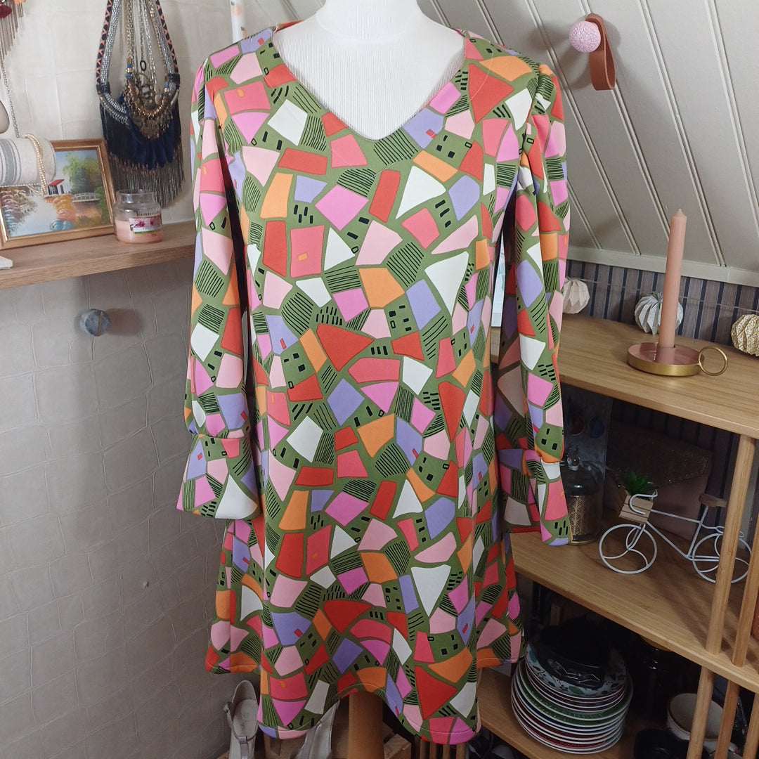 Robe colorée, fait main, taille 40