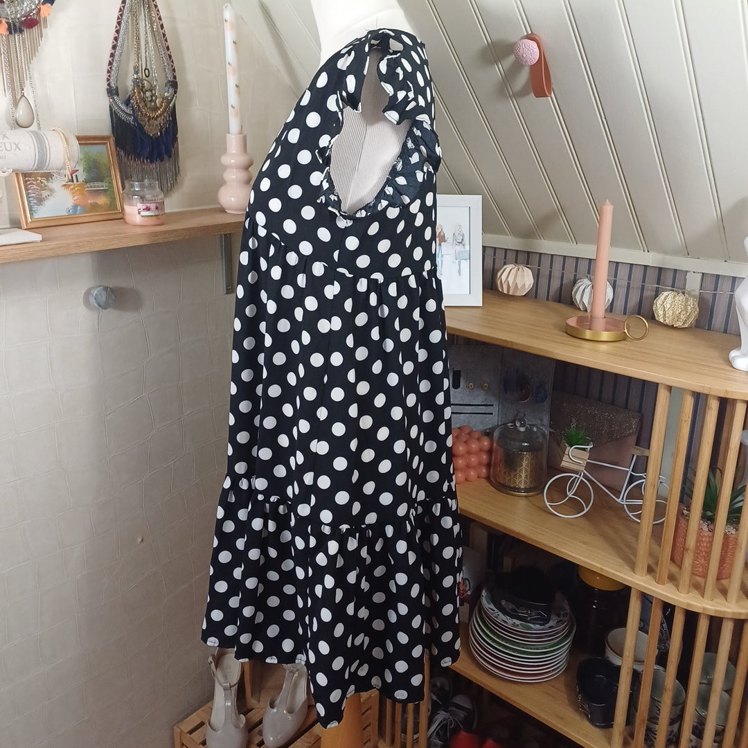 Robe noire à pois blancs,Vintage Love, taille 38
