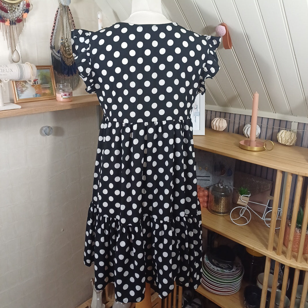 Robe noire à pois blancs,Vintage Love, taille 38