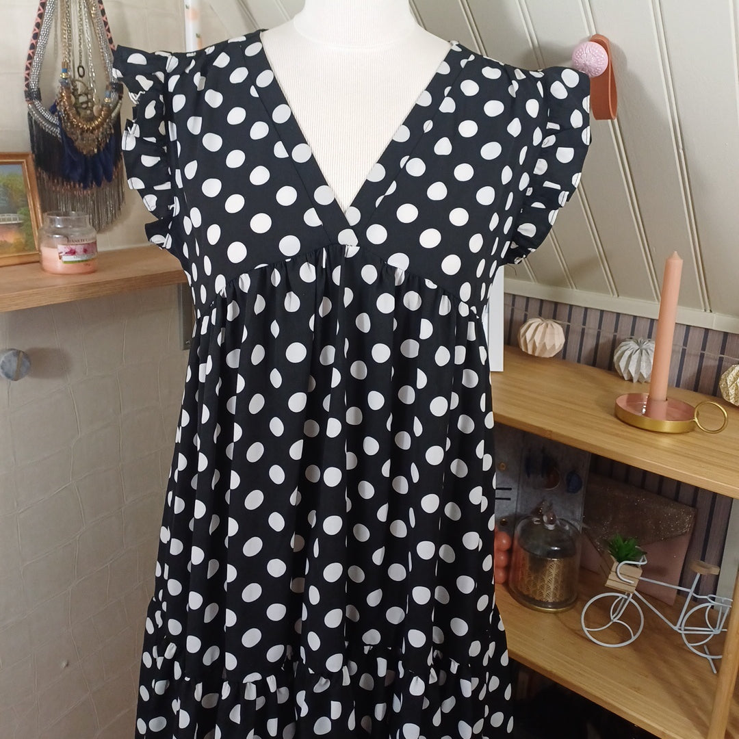 Robe noire à pois blancs,Vintage Love, taille 38