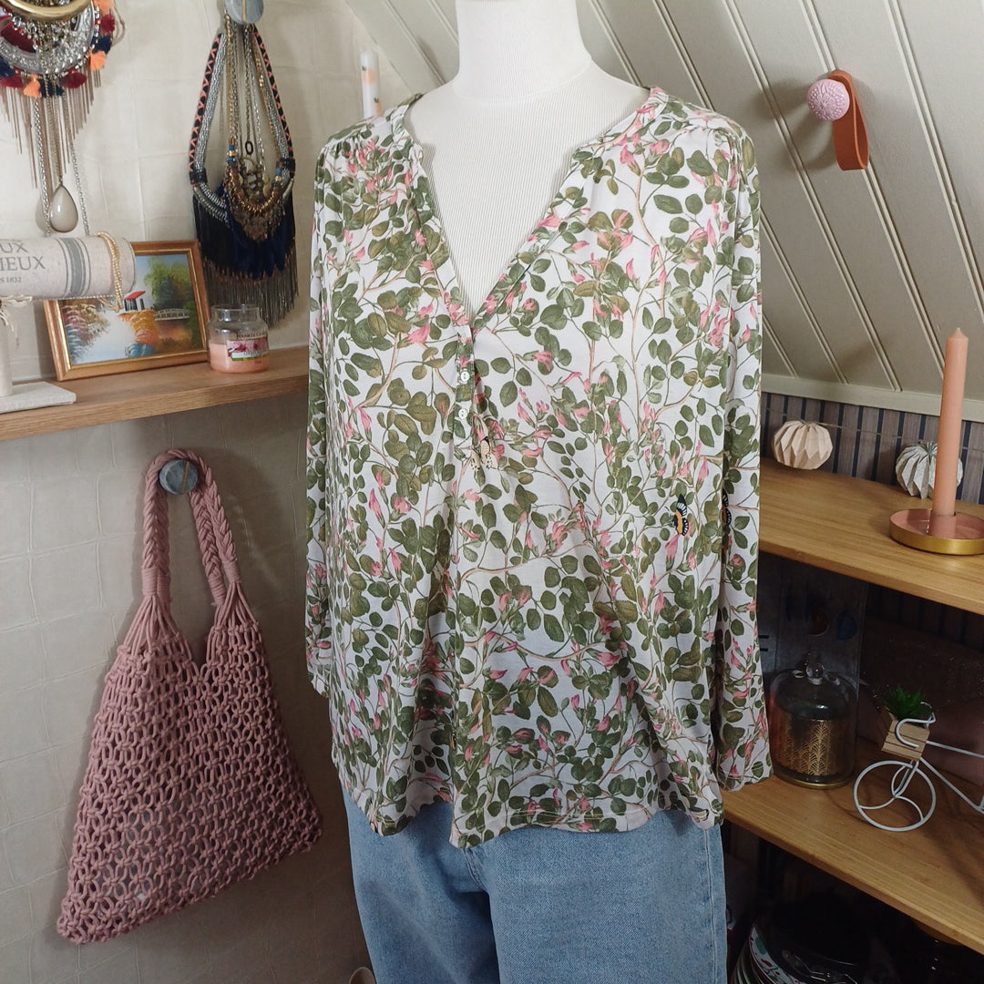 Blouse fleurie, H&M, taille XL