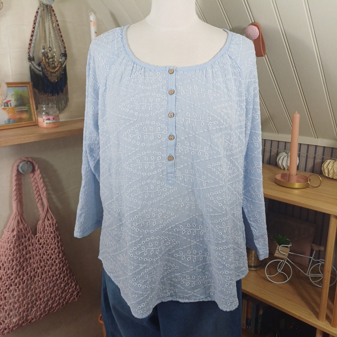 Blouse bleue, taille 46