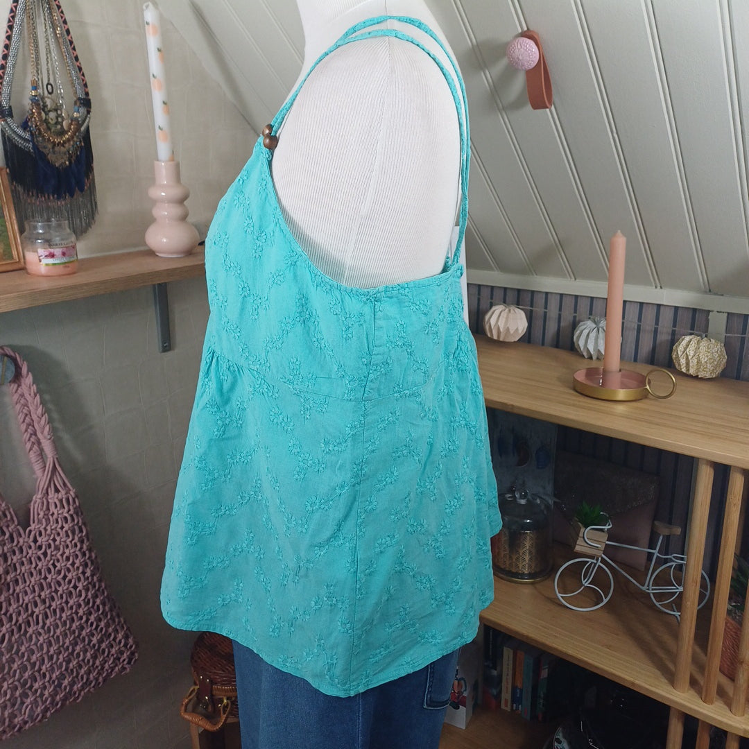 Débardeur turquoise, Tissaia, taille 44