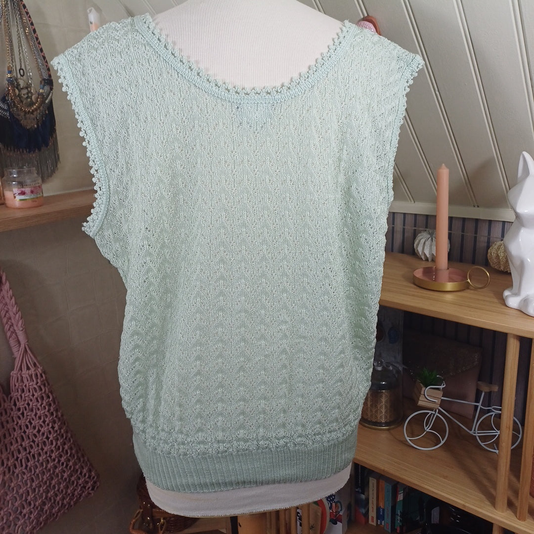 Débardeur vert,Damart, taille 42