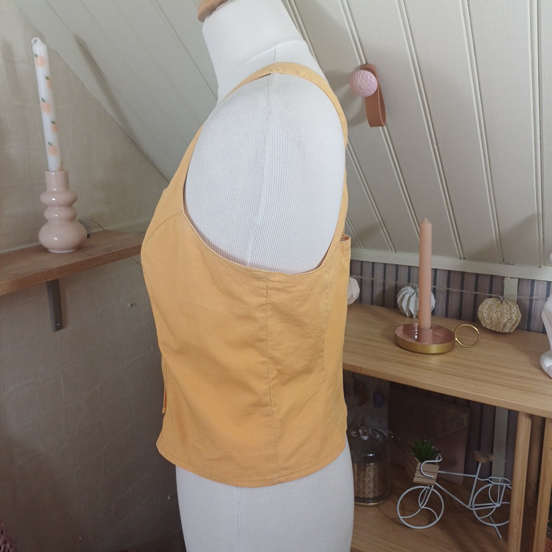 Gilet court jaune, Coton d'or, taille 36