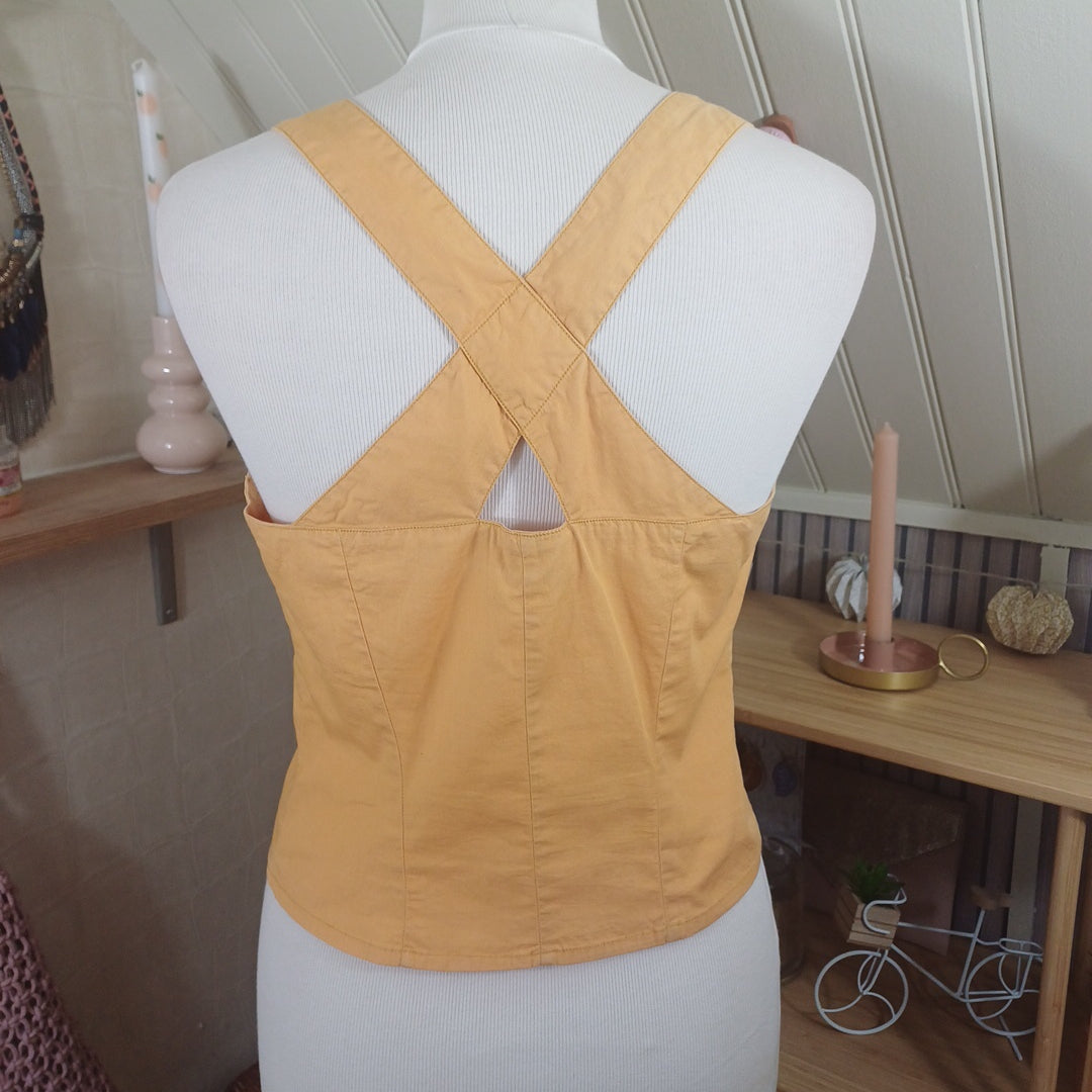 Gilet court jaune, Coton d'or, taille 36