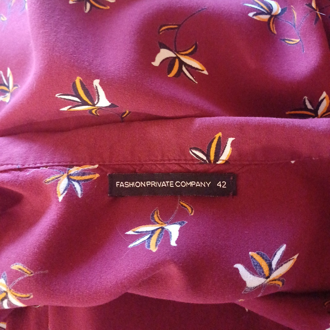 Robe bordeaux à motifs, Fashion Private Company, taille 42
