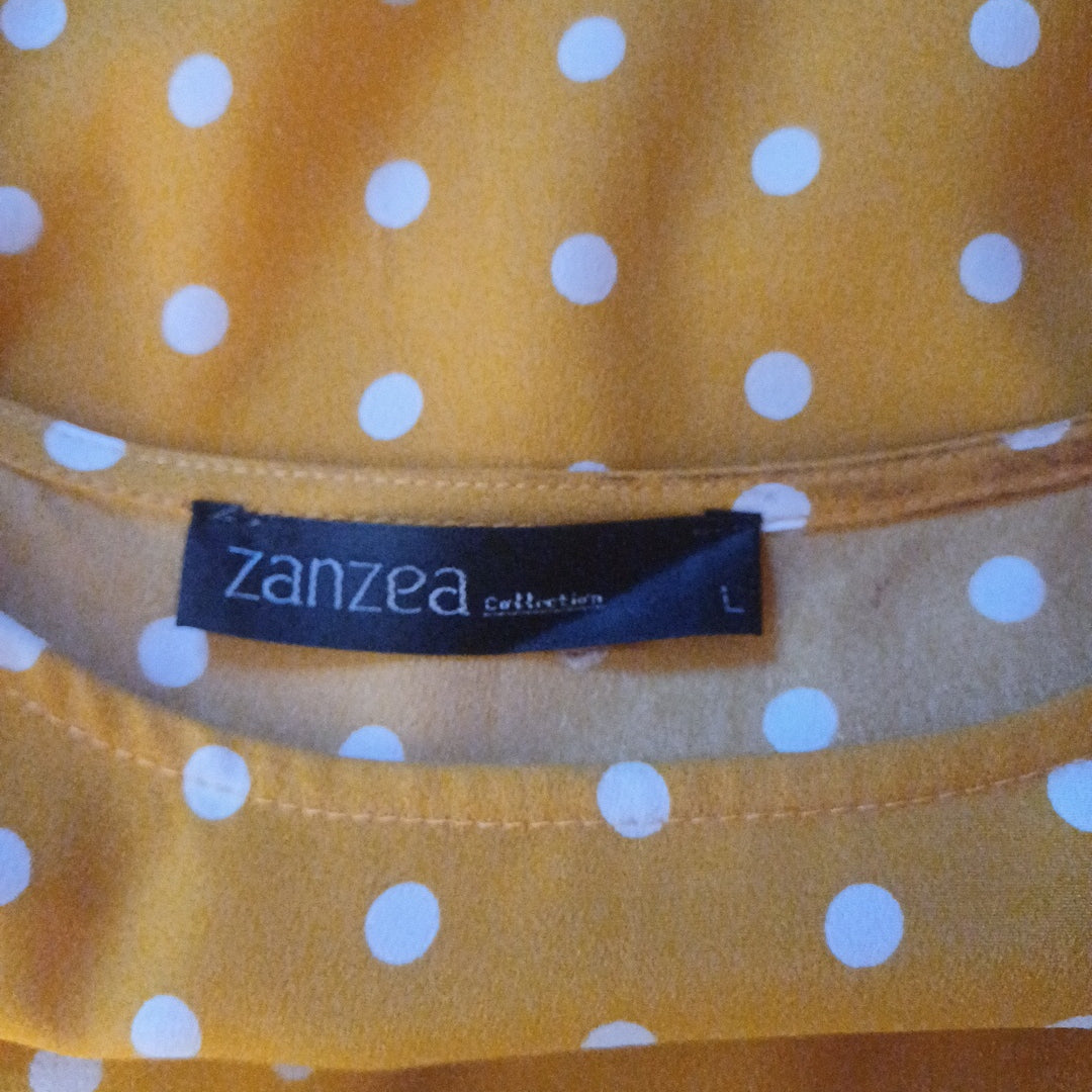 Robe jaune à pois blancs, Zanzea, taille L