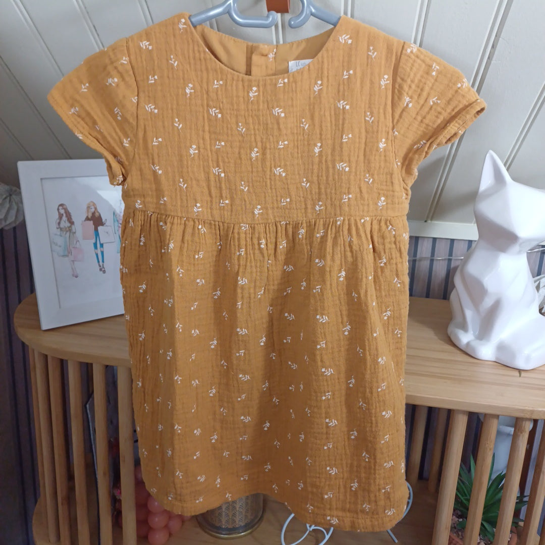 Robe camel à motifs, Little cigogne, taille 3 ans