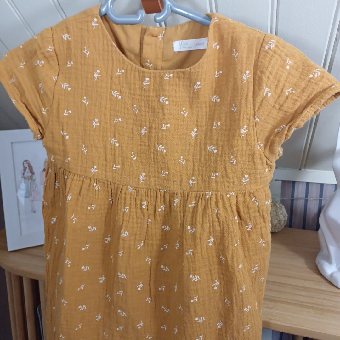 Robe camel à motifs, Little cigogne, taille 3 ans