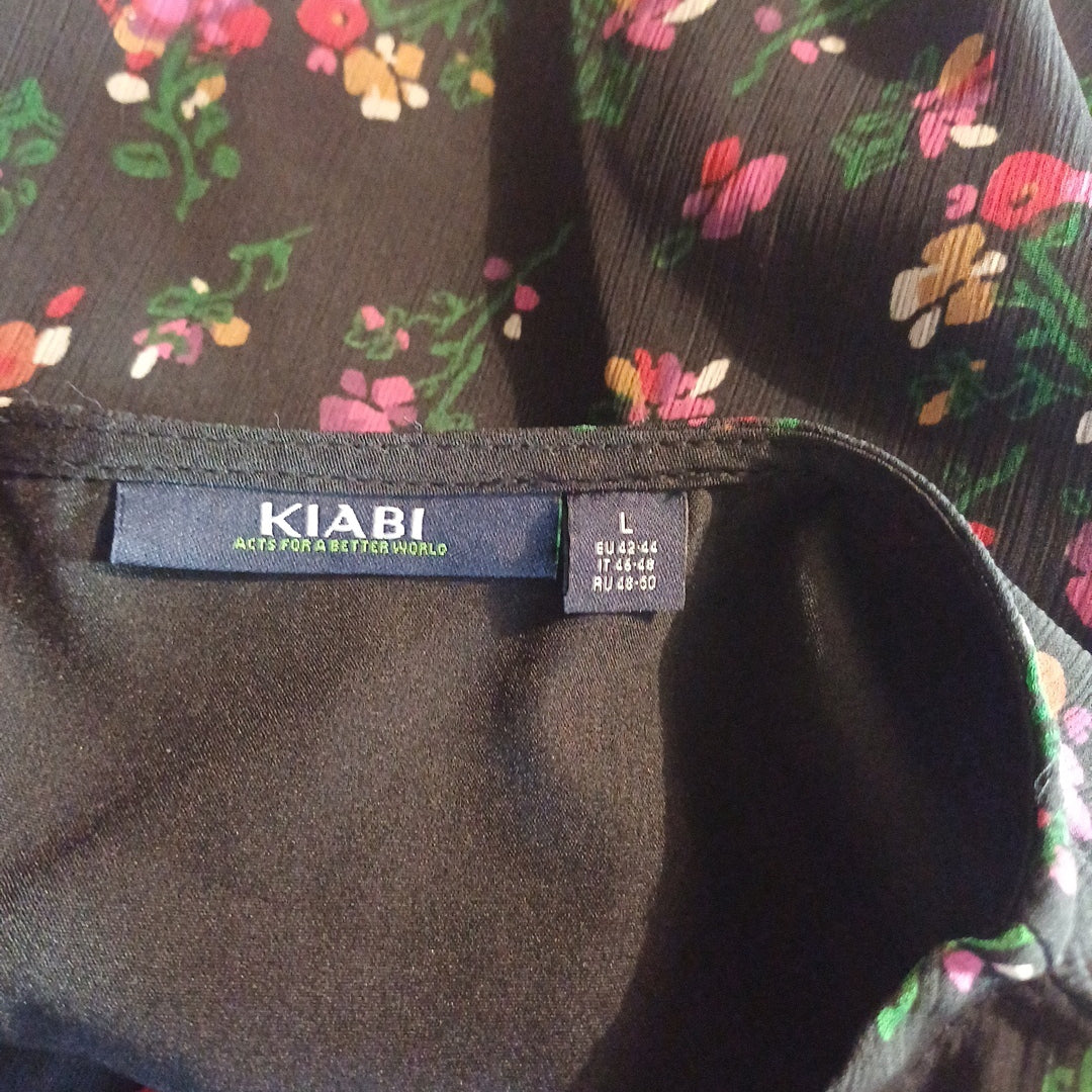 Robe noire fleurie, Kiabi, taille L