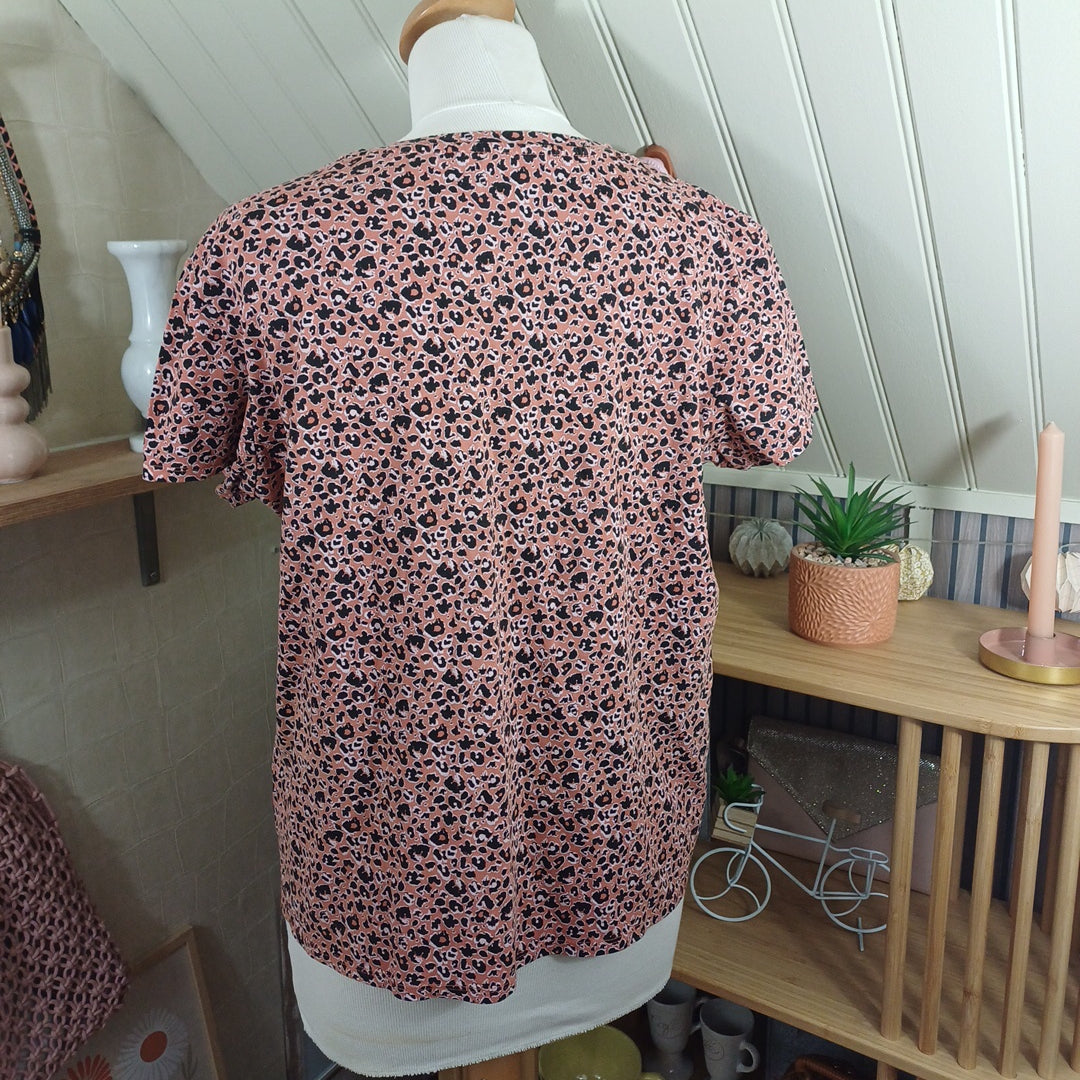 Tee-shirt rose, kiabi, taille L