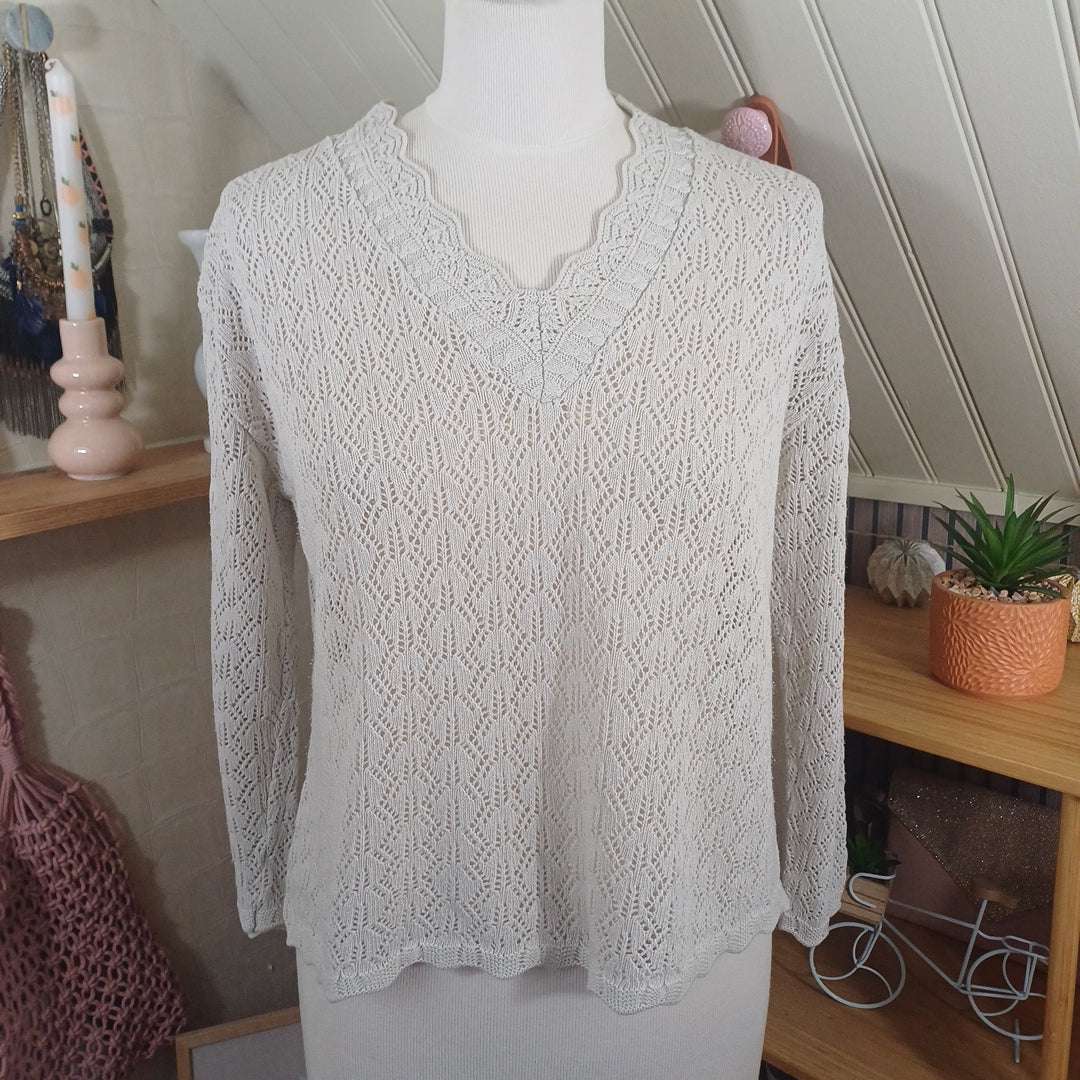 Pull beige, Phildar, taille M