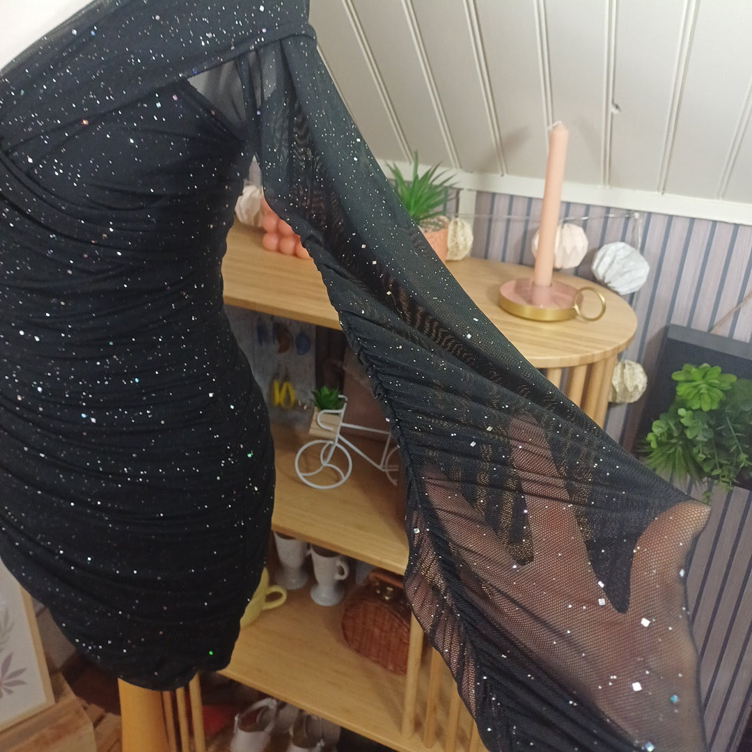 Robe noire pailletée,taille XS