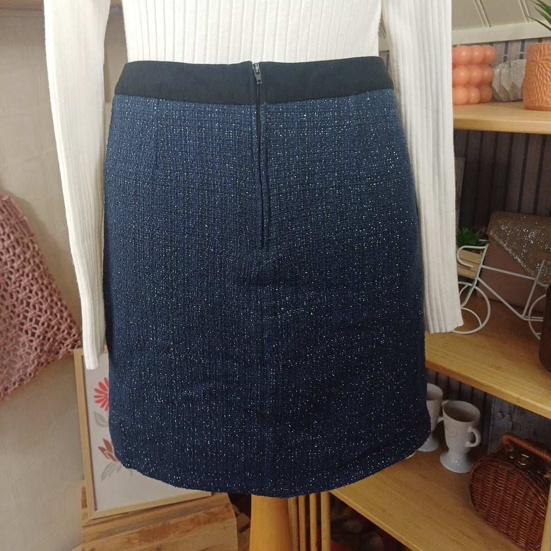 Jupe bleue pailletée, Camaïeu, taille 42