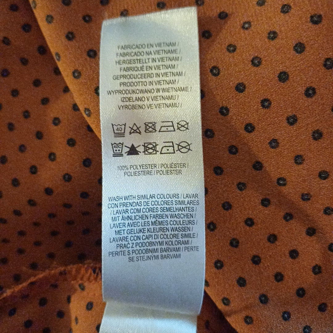 Chemise terracotta à pois noir, Primark, taille 46