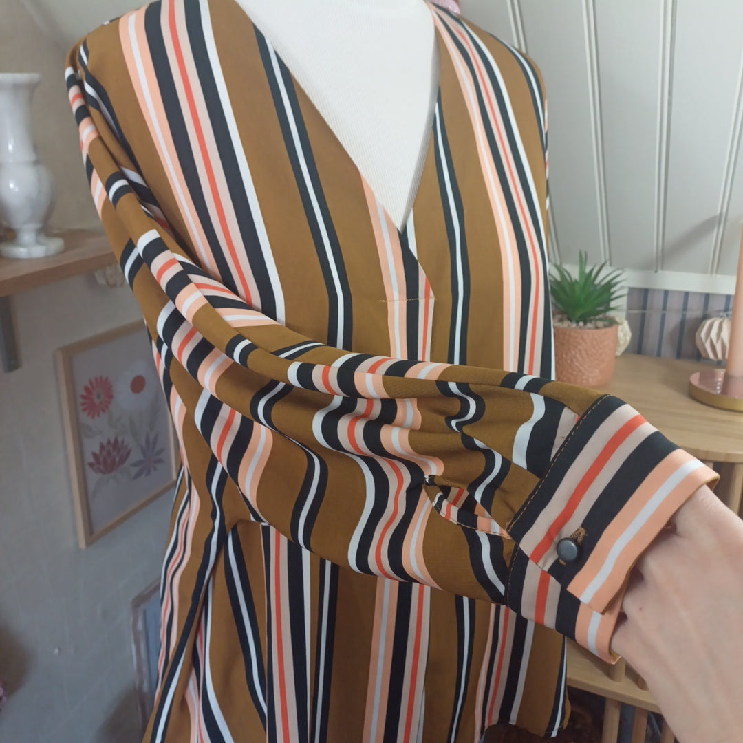 Blouse camel à rayures, Gémo, taille XXL