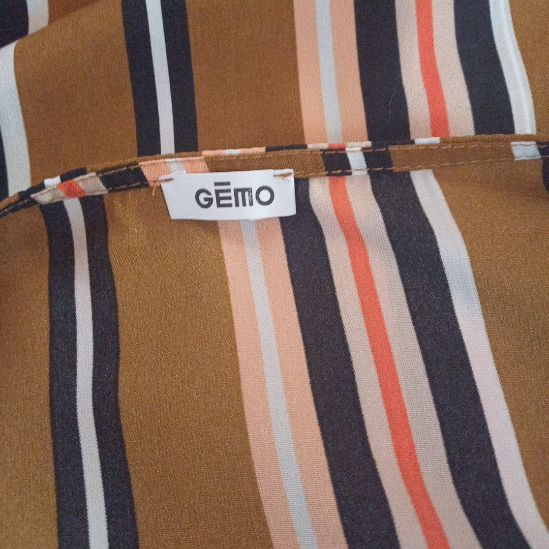 Blouse camel à rayures, Gémo, taille XXL