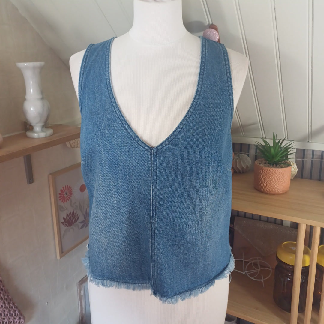Top en jean, Stradivarius, taille M