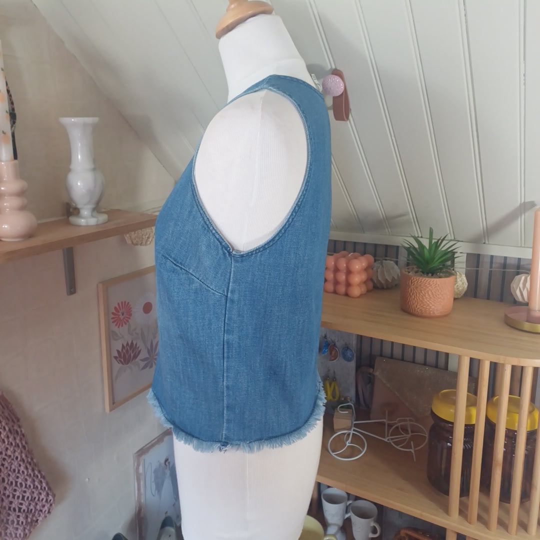 Top en jean, Stradivarius, taille M