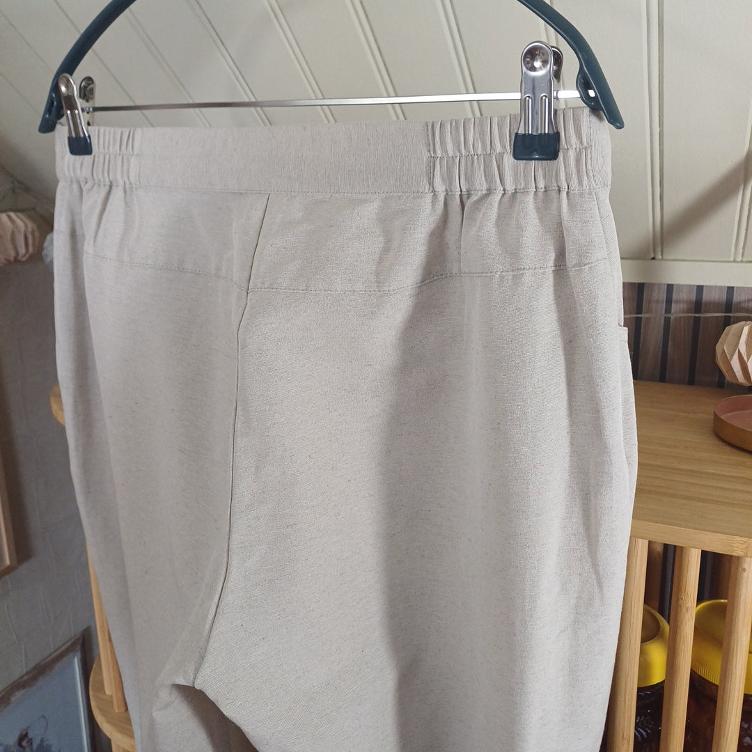 Pantalon beige en lin, Afibel,taille 44