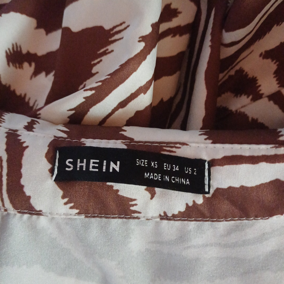 Crop top marron et blanc, Shein, taille 34