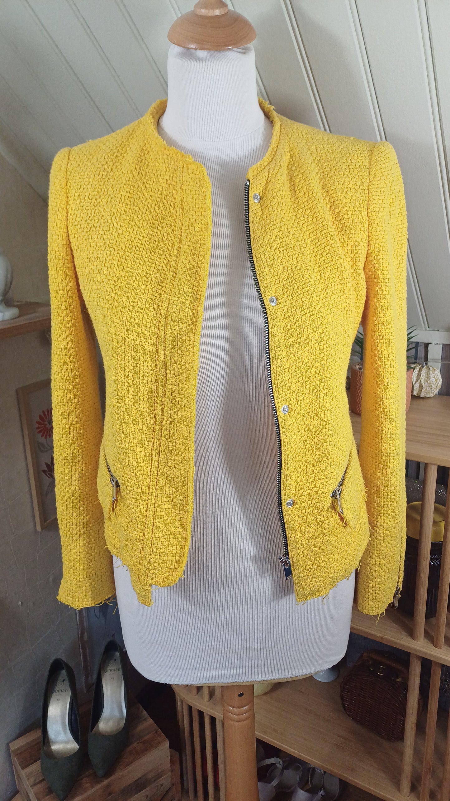 Veste jaune,Zara, taille XS