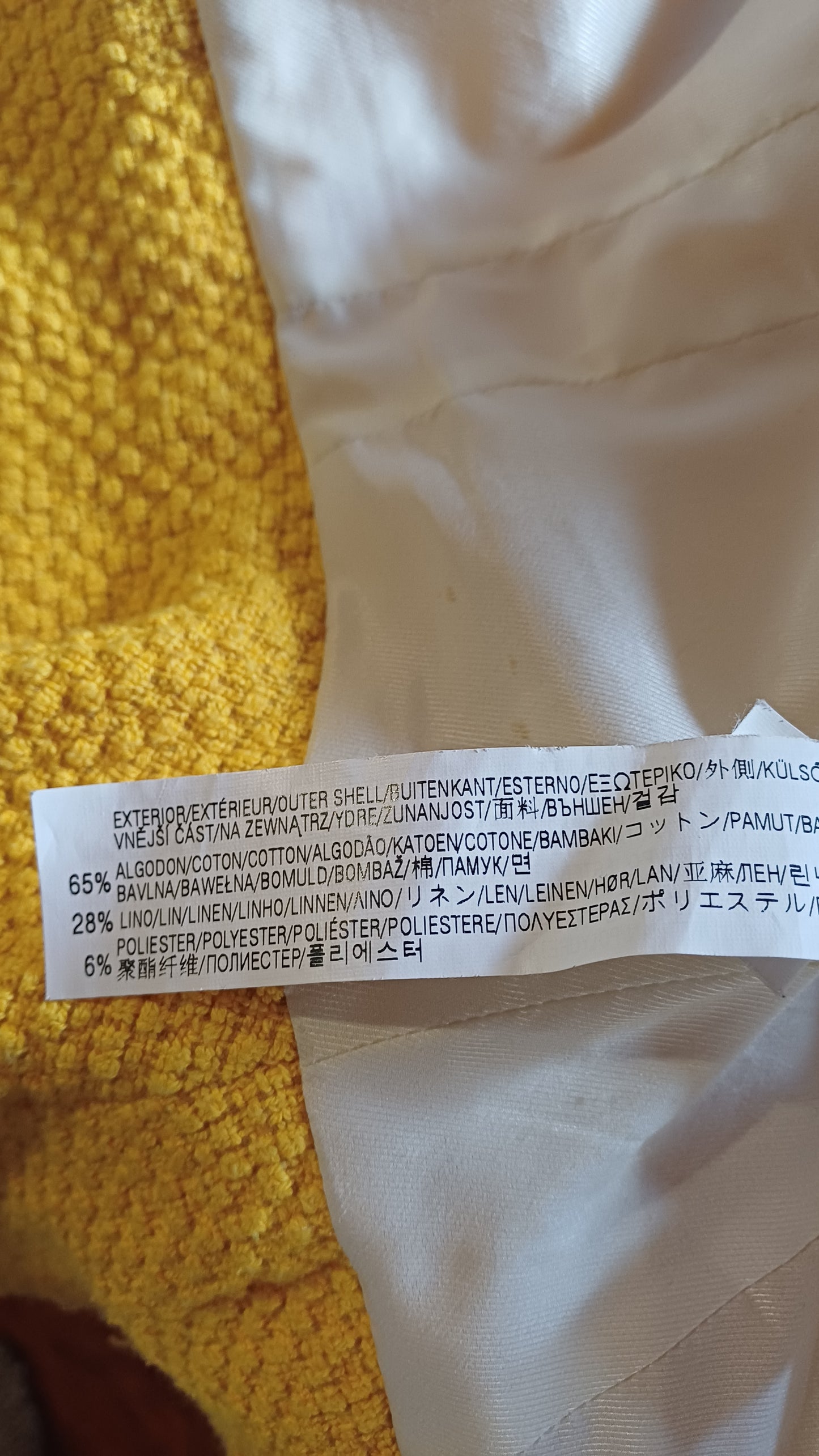 Veste jaune,Zara, taille XS