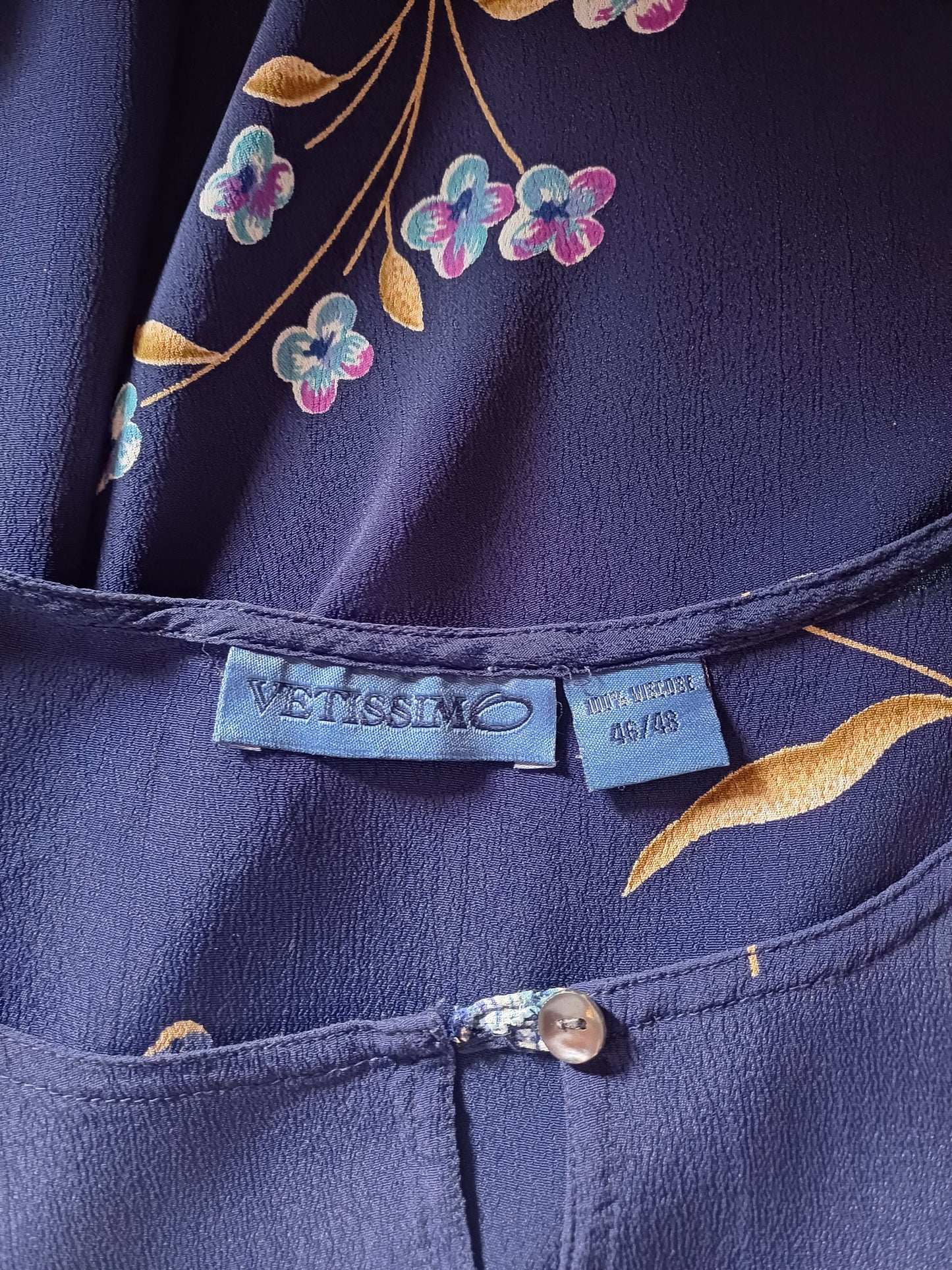 Haut bleu fleuri, Vetissimo, taille 46/48