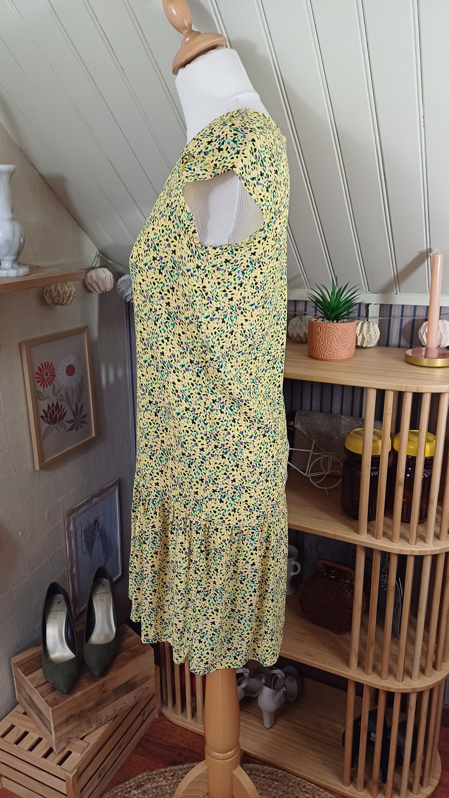 Robe jaune tachetée, Promod, taille 38