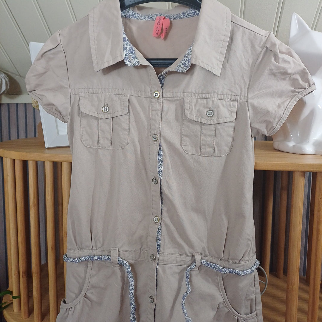 Robe beige, kid's Graffiti, taille 8 ans