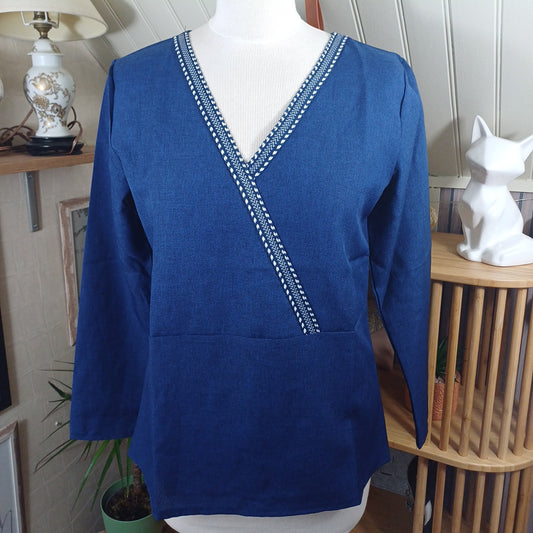 Haut bleu, taille M