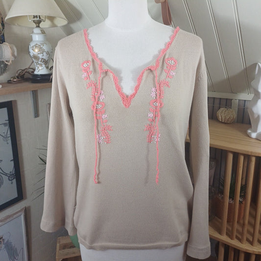 Pull beige, Lulu Castagnette, taille L