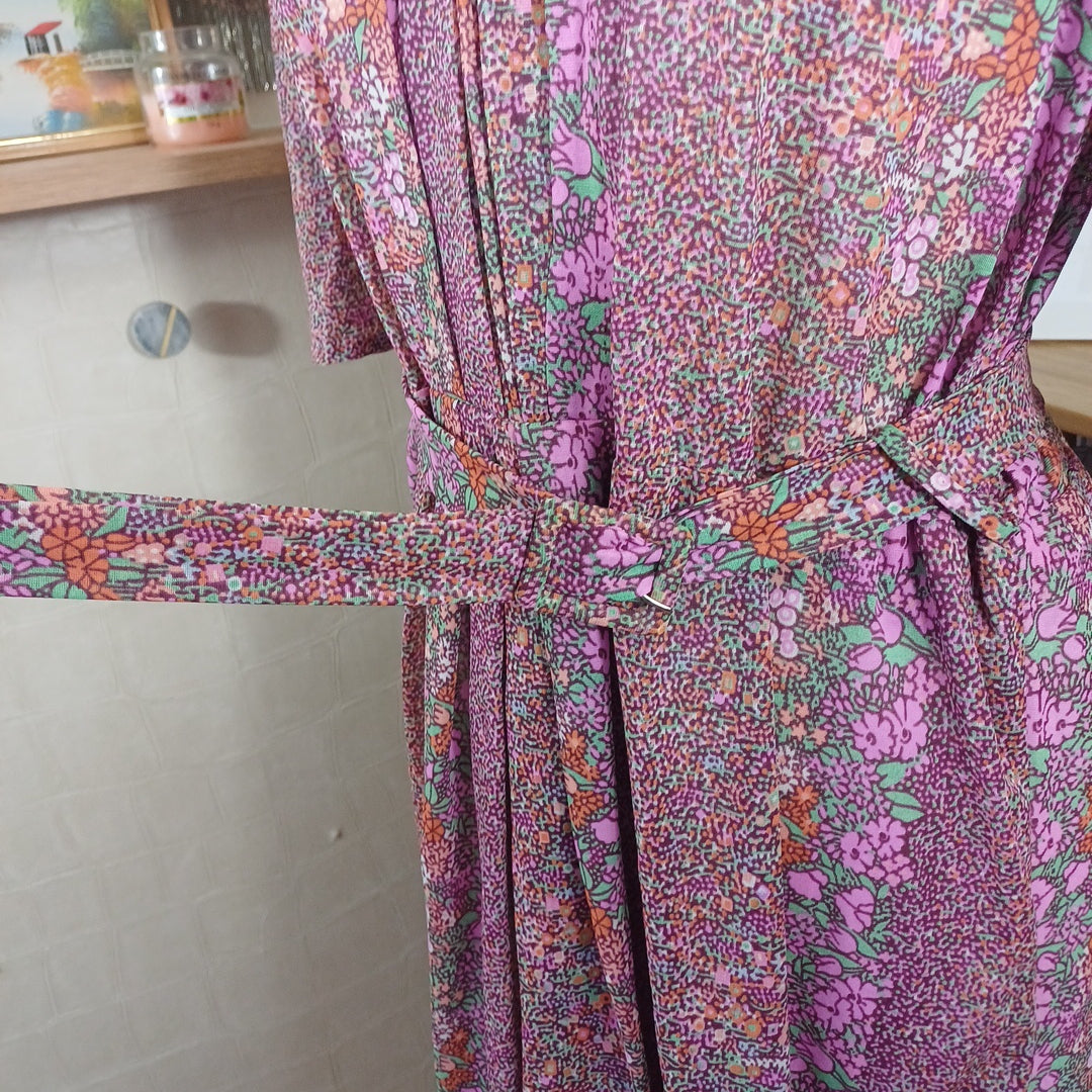 Robe rose fleurie, taille M